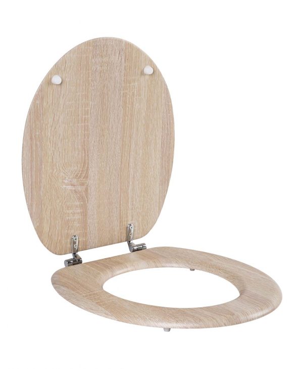 A298 WOODEN TOILET SEAT PVC VENEER LIGHT OAK Dejay Distributors